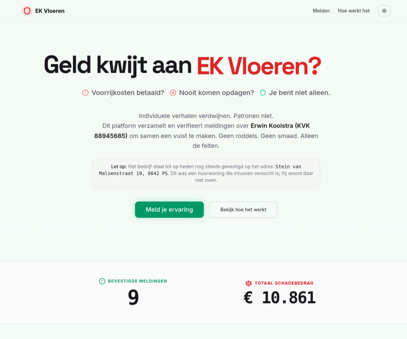 EK Vloeren website